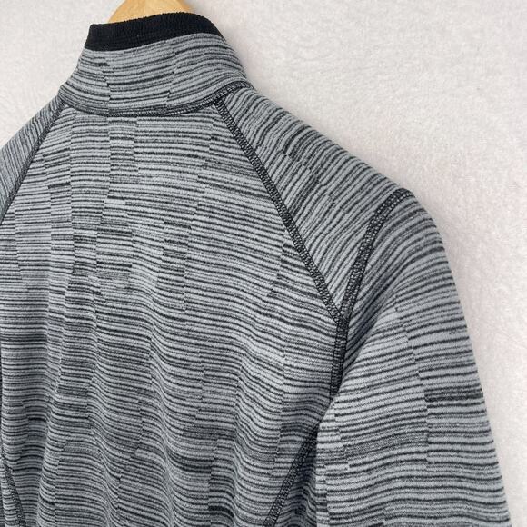 THE NORTH FACE Sweatshirt Womens M Fleece Striped 1/4 Zip Base Layer Gray - Picture 8 of 12